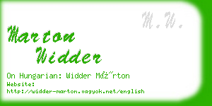 marton widder business card